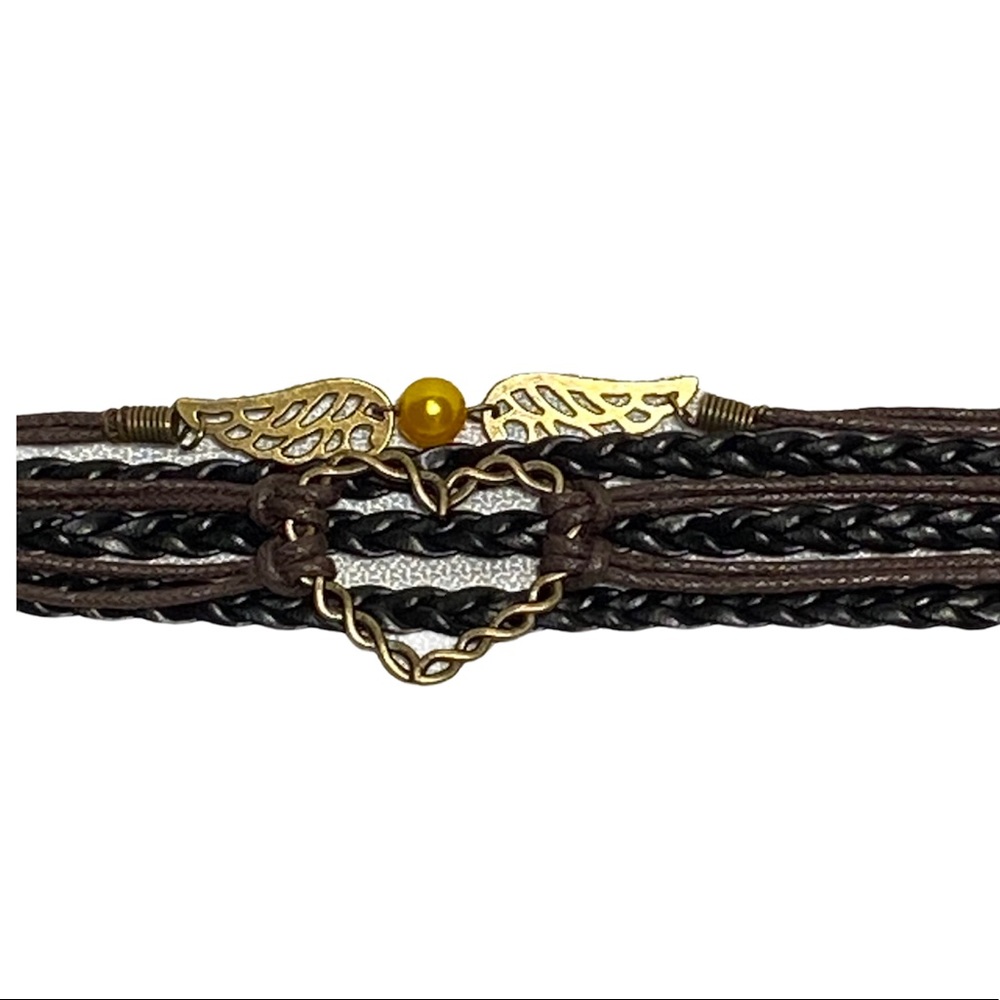 Angel Wings Multi Layered Fashion Charm Bracelet
